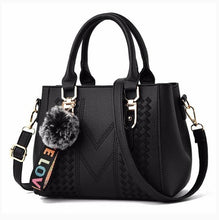 Load image into Gallery viewer, Embroidery Messenger Bags Women Leather Handbags Bags for Women 2019 Sac a Main Ladies hair ball Hand Bag
