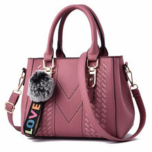 Load image into Gallery viewer, Embroidery Messenger Bags Women Leather Handbags Bags for Women 2019 Sac a Main Ladies hair ball Hand Bag