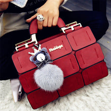Load image into Gallery viewer, Fashion Women Handbag With Dolls 9 Grid Splicing Hand Bags Ladies Top-Handle Bag Zipper Hasp Clutch  New Totes