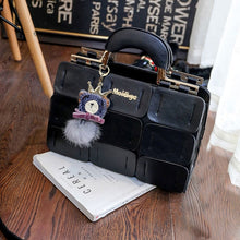 Load image into Gallery viewer, Fashion Women Handbag With Dolls 9 Grid Splicing Hand Bags Ladies Top-Handle Bag Zipper Hasp Clutch  New Totes