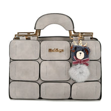 Load image into Gallery viewer, Fashion Women Handbag With Dolls 9 Grid Splicing Hand Bags Ladies Top-Handle Bag Zipper Hasp Clutch  New Totes
